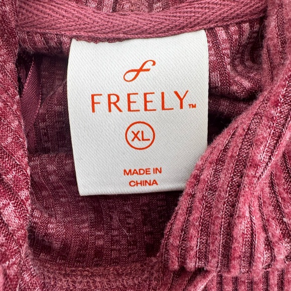 Freely Rust Colored Ribbed Hoodie - Picture 6 of 7